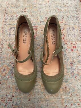 Journee Collection Olive Green Mary Jane Heels